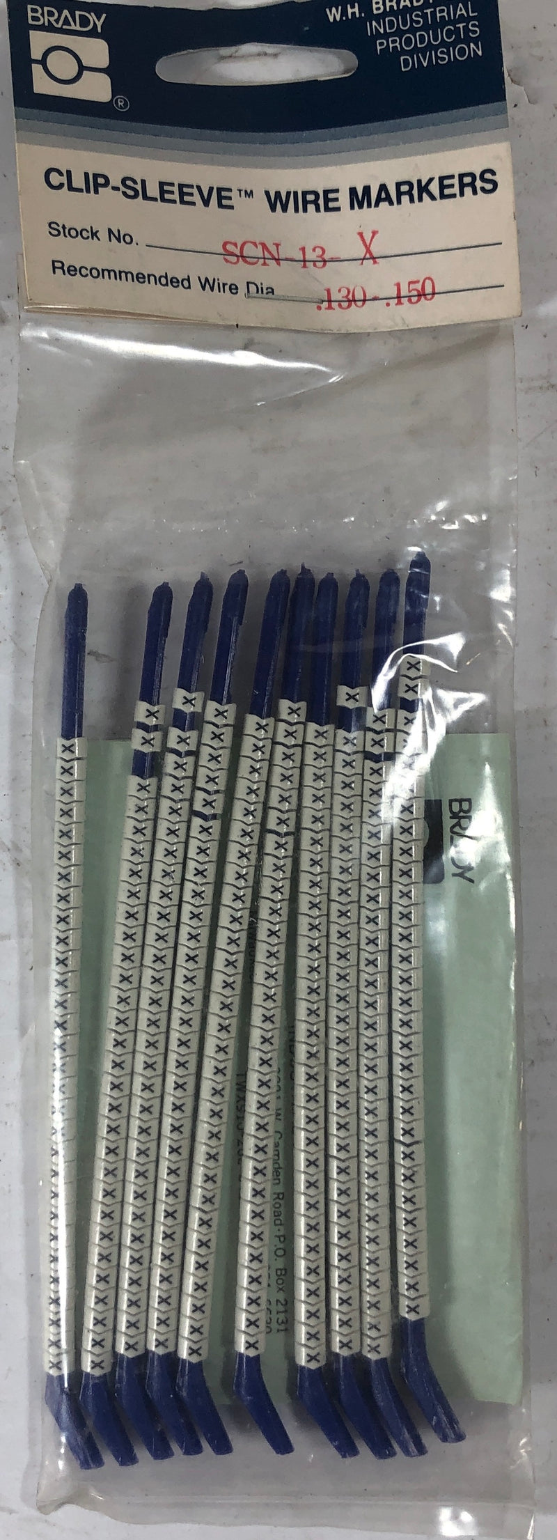 Brady Clip-Sleeve Wire Markers SCN13X