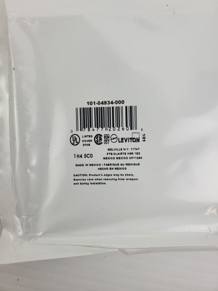Leviton 4934-101 Two Gang Steel Wallplate 2.147 Diam. Opening 4934 (Box of 6)