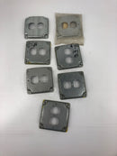 Duplex Receptacle Cover Square Metal - Lot of 7