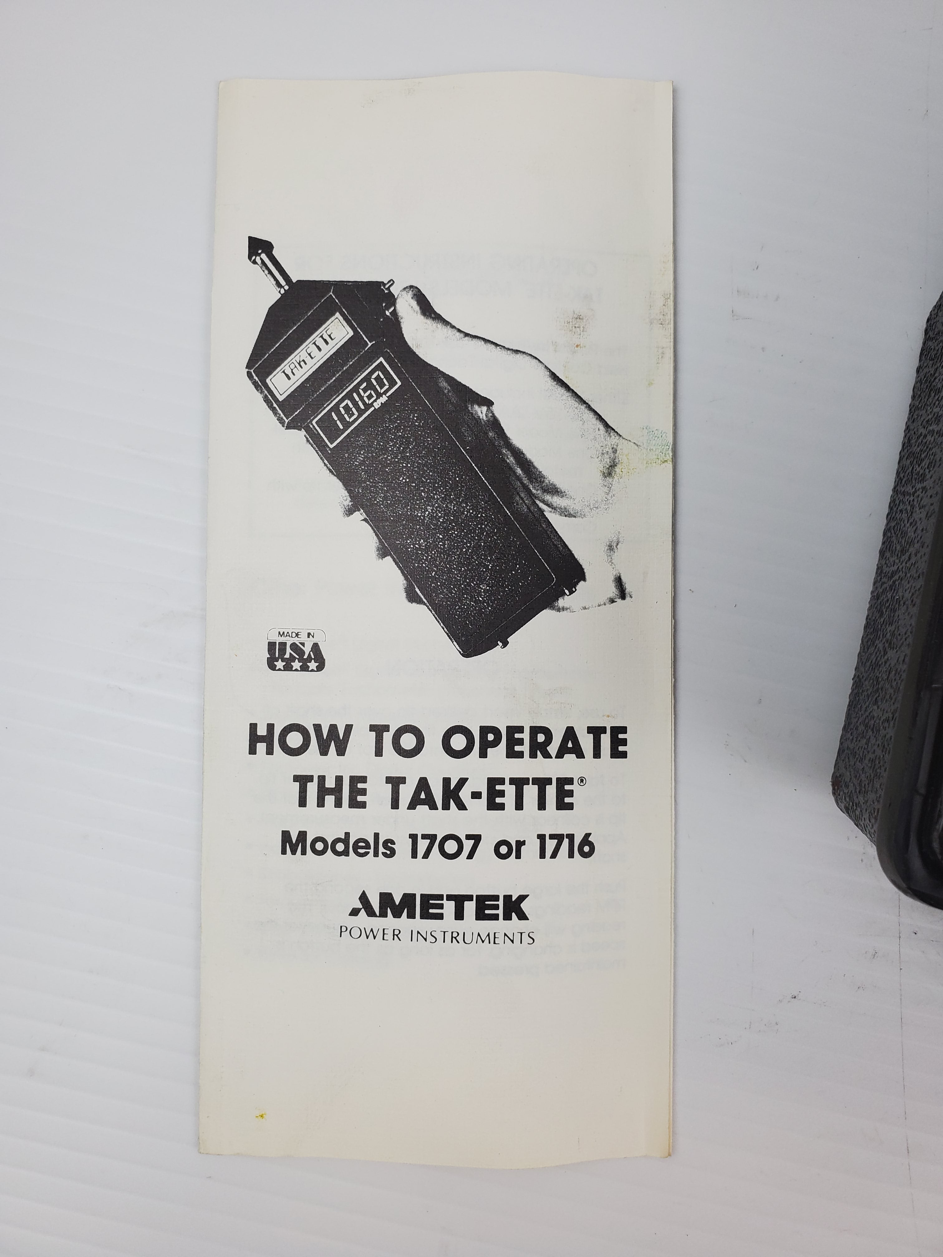 Ametek Tak-Ette Model 1707 Digital Tachometer