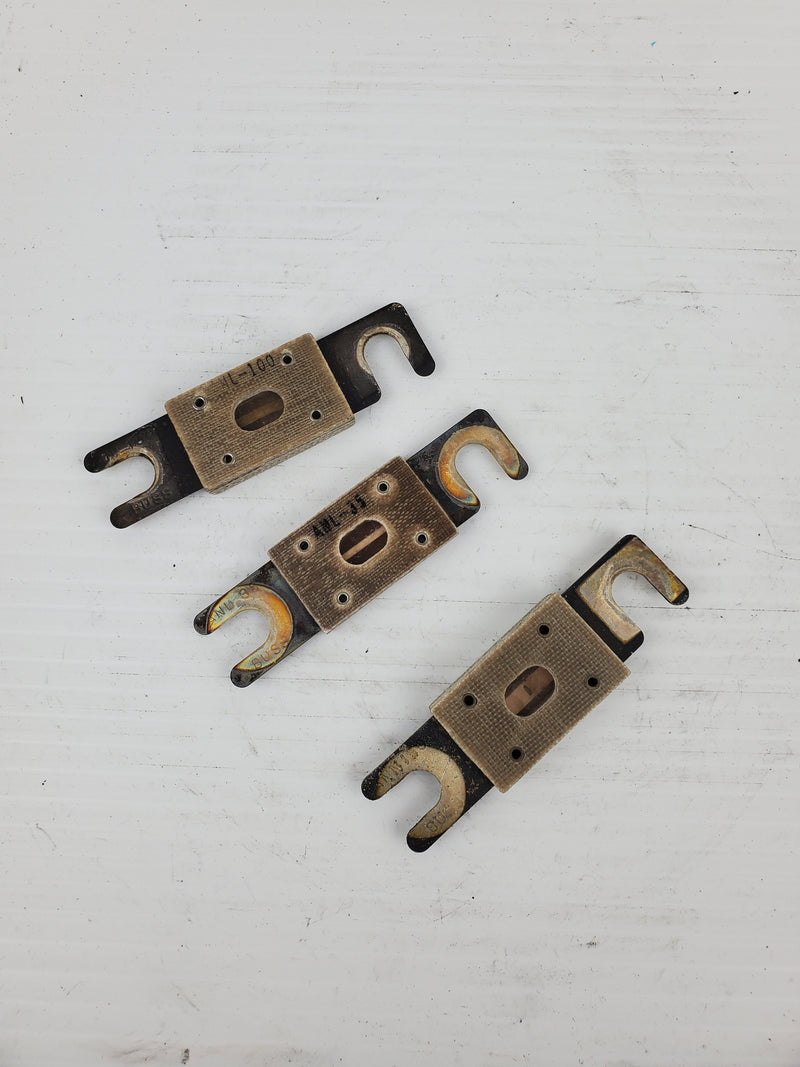 Bussmann ANL100 - ANL35 - ANN150 Fuses (Lot of 3)