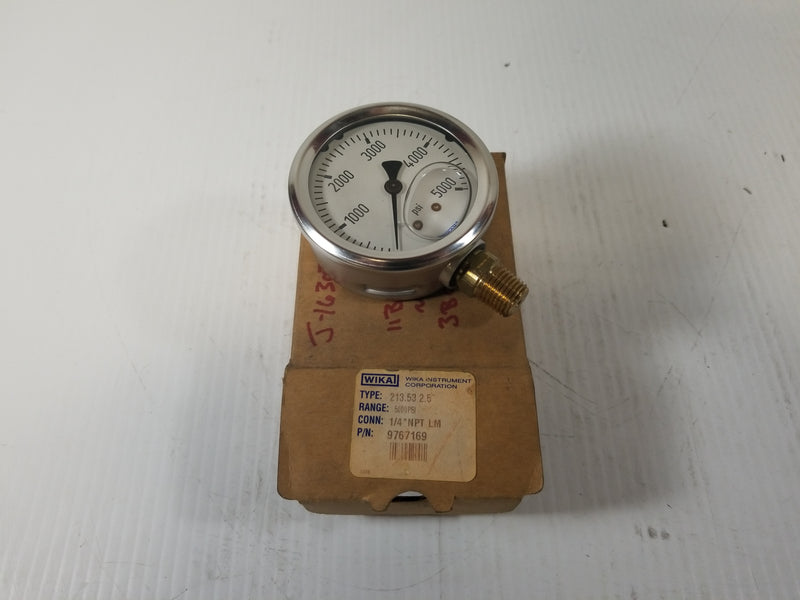 Wika 213.53 2.5" Pressure Gauge 0-5000PSI 1/4"NPT