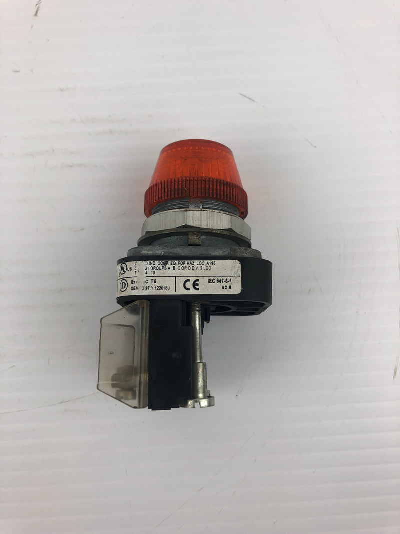 Allen-Bradley 800T-Q24A Ser T Orange Pilot Light/ Indicator Light 24VAC/DC