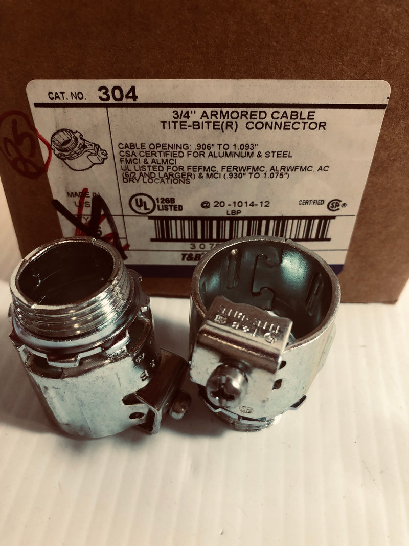 Thomas & Betts Steel City 3/4" Armored Cable TiteBite Connector 304