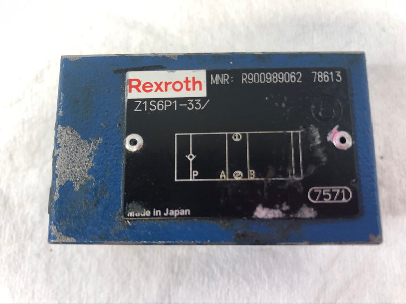 Rexroth Z1S6P1-33/ Hydraulic Block Valve