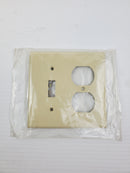 Leviton Ivory 2G Toggle/Duplex Wallplate Thermoplastic 80705-I (Lot of 6)