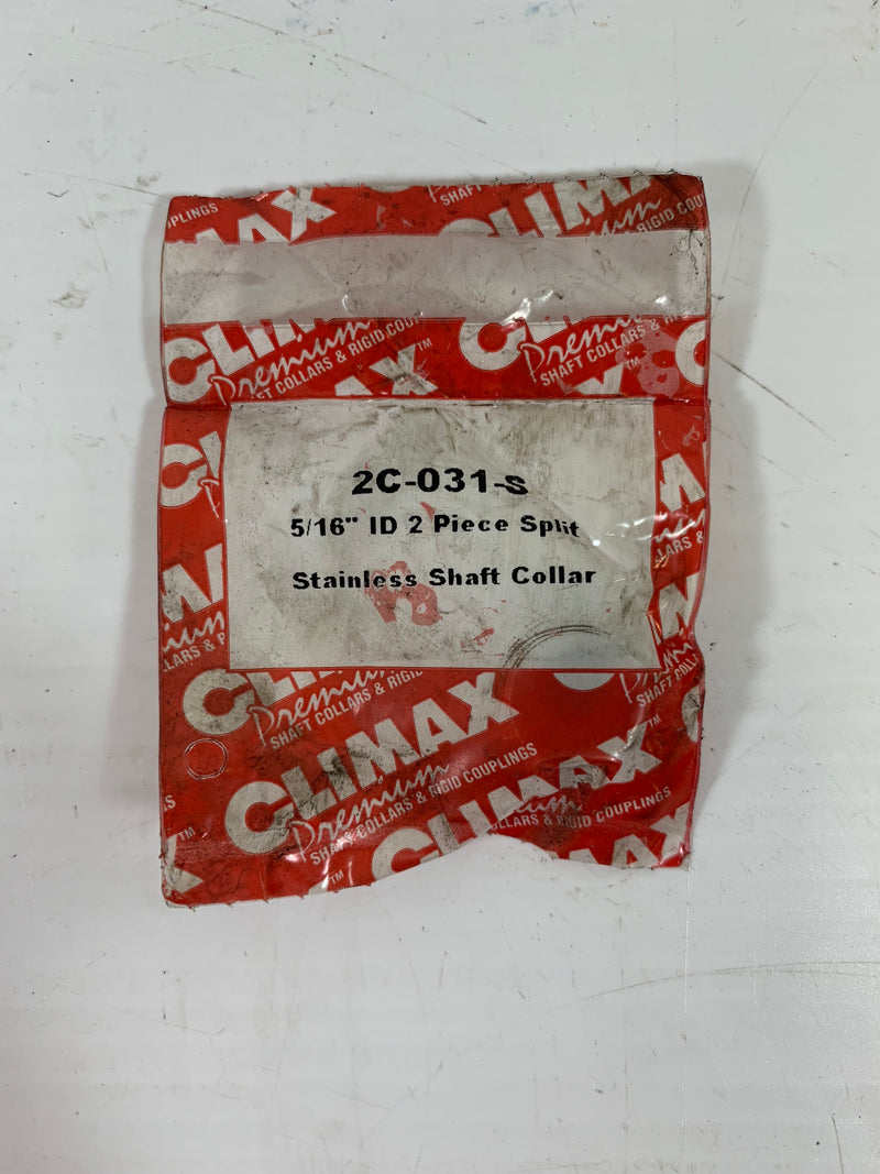 Climax Stainless Shaft Collar 2C-031-S 5/16" ID 1 Piece Split