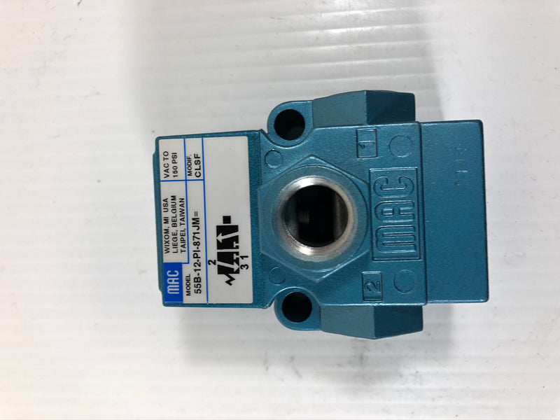 MAC 55B-12-PI-871JM Solenoid Valve CLSF 150 PSI