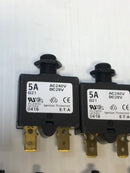 Circuit Breaker Lot of 14 5A G21 , ETA 106-M2-P10-1.5A, Airpax, Tyco Electronics