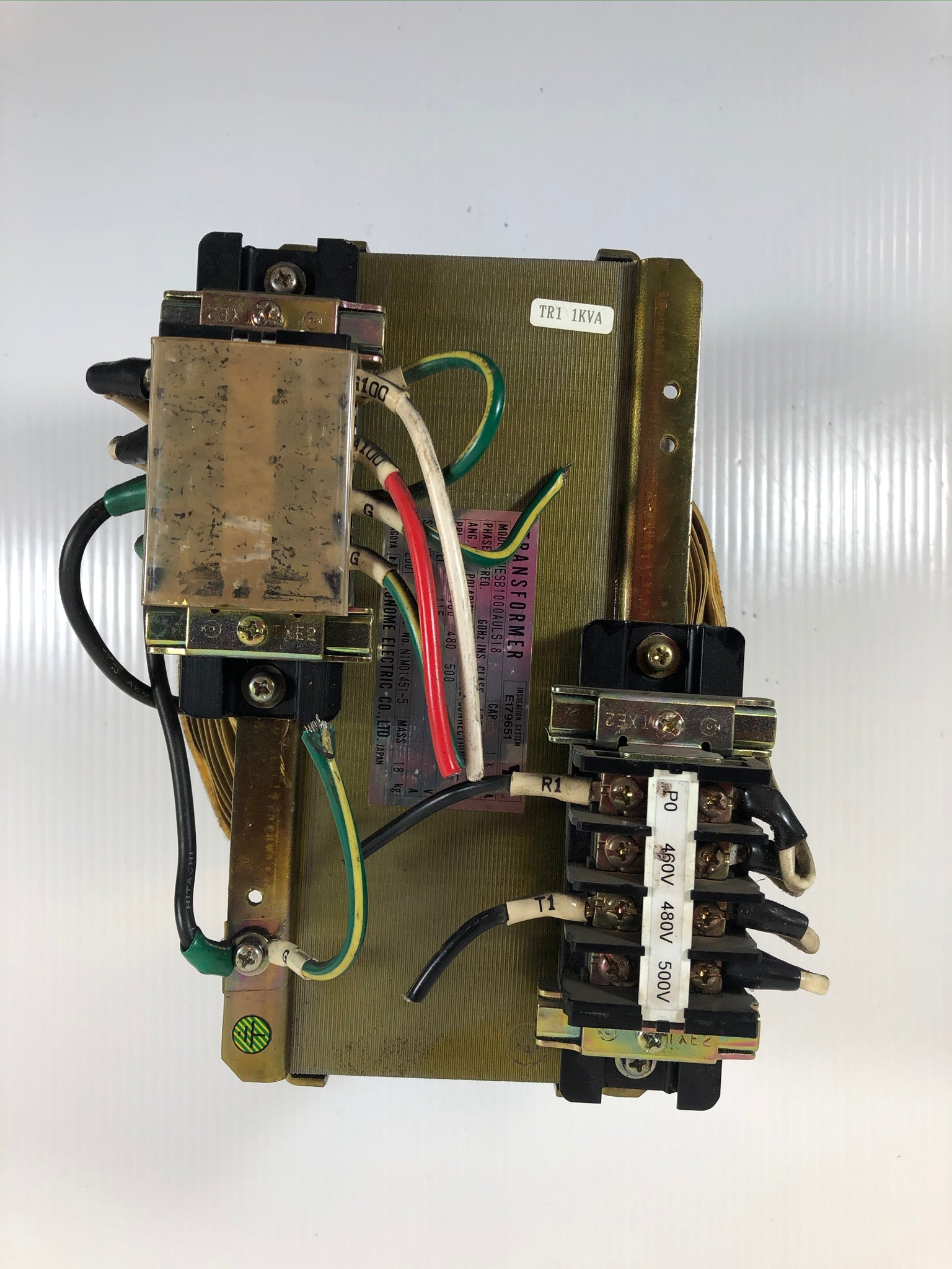Nagoya NESB1000AULS18 Nunome Electric Transformer 500V 8.7A 1PH 60Hz 1kVA