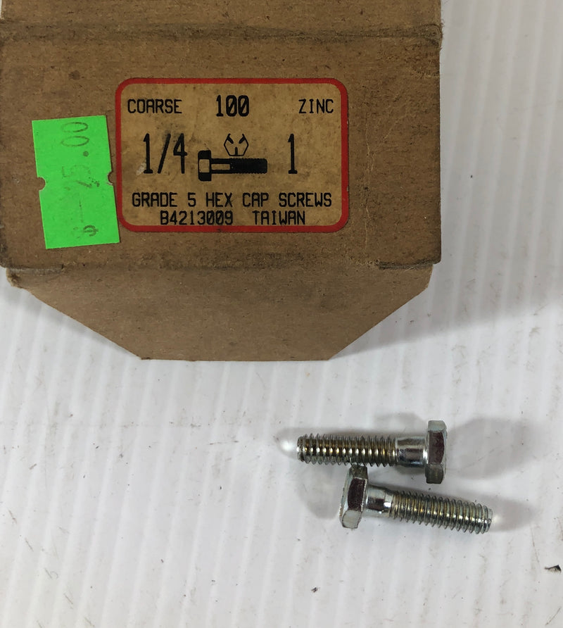 Grade 5 Hex Cap Screws Coarse Zinc 1/4 100 B4213009