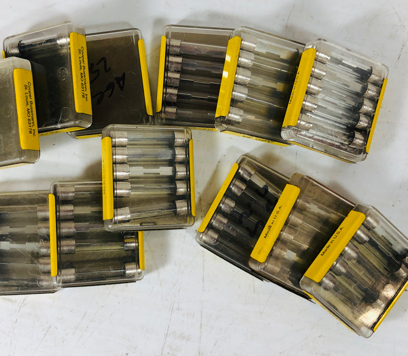 Buss Fuses AGC-25 12 Boxes (Lot of 49 Fuses)