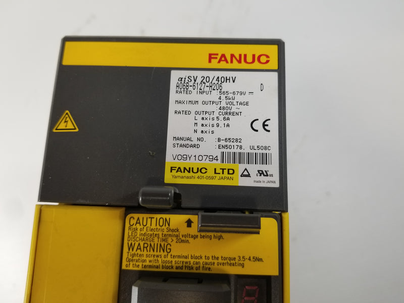 Fanuc A06B-6127-H206 Servo Amplifier AISV 20/40HV