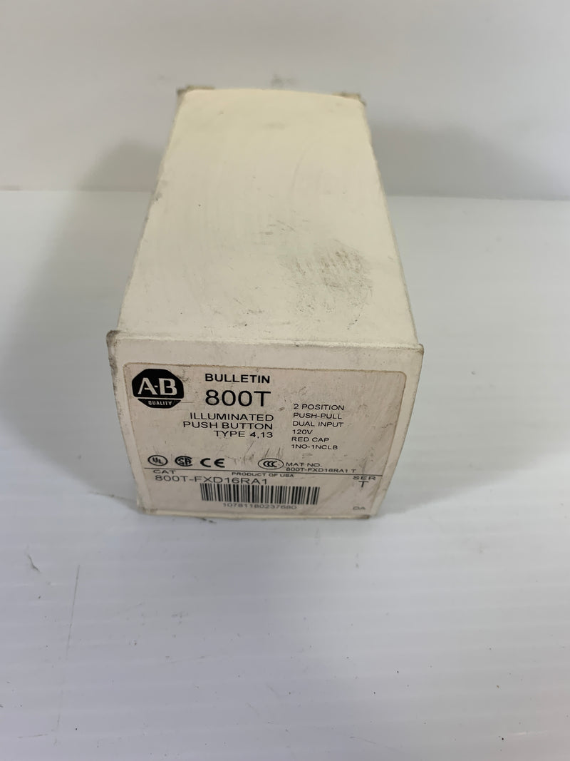 Allen Bradley Push Pull 2 Position Button 800T-FXD16RA1 Series T