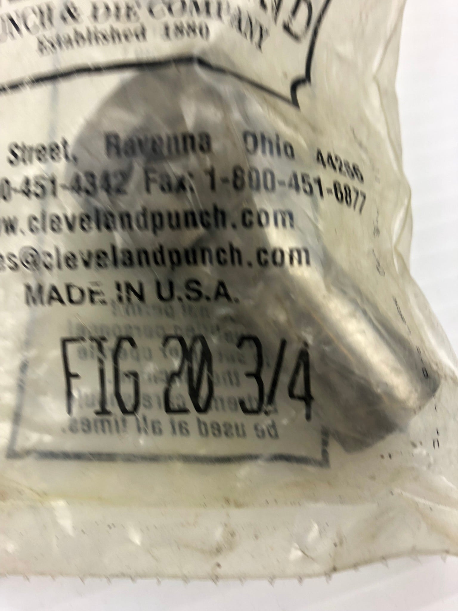 Cleveland Punch & Die Company FIG 20 3/4” Round Punch