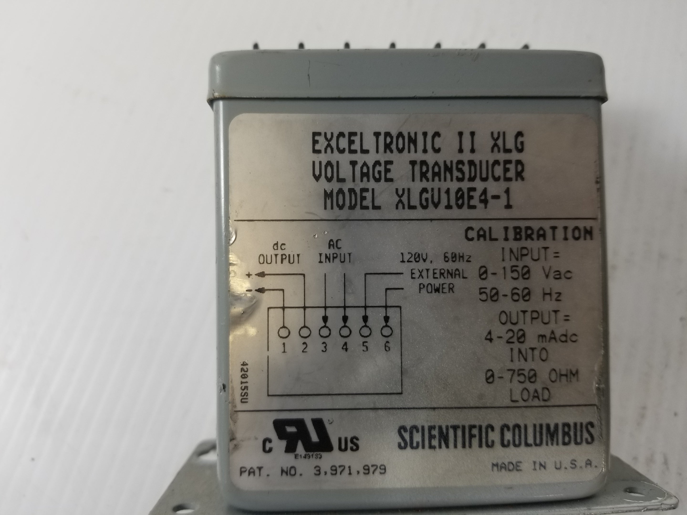 Scientific Columbus XLGV10E4-1 Voltage Transducer