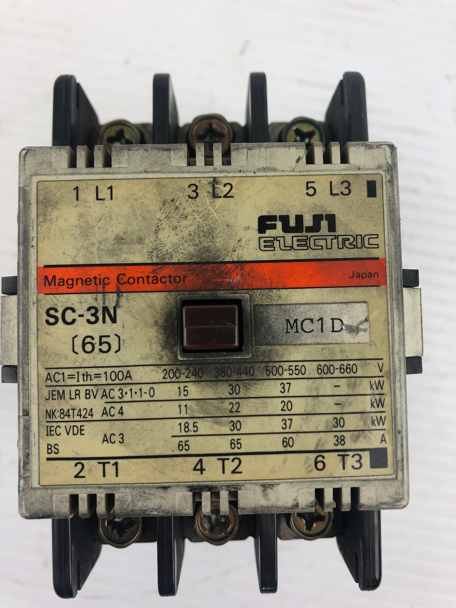 Fuji Electric SC-3N (65) Magnetic Contactor 4NC2H# SC3N65 - Broken Side