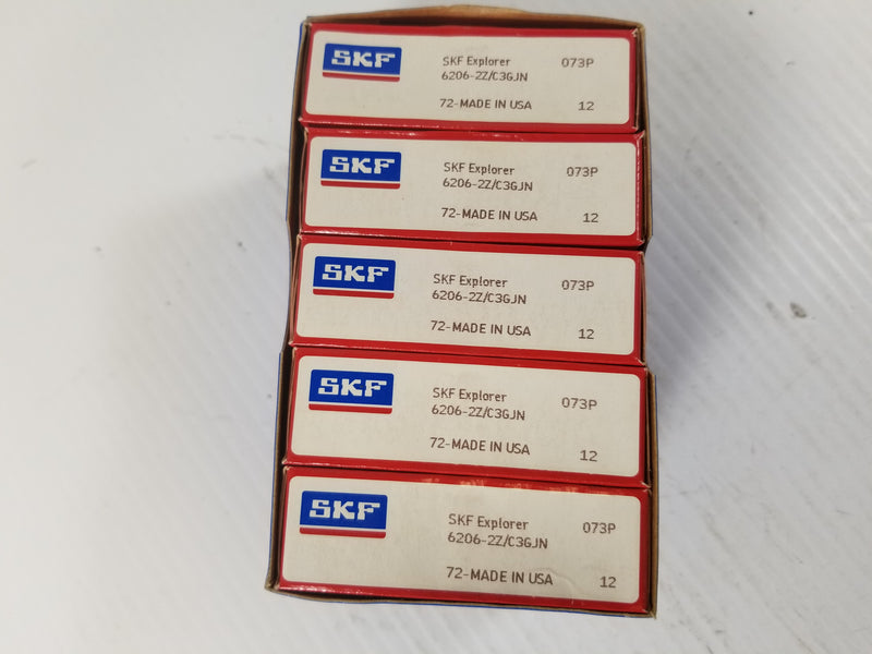 SKF 6206-2Z/C3GJN Explorer Deep Groove Ball Bearing (Lot of 4)