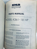 Kohler Engines Parts Manual and Trade Account Manual