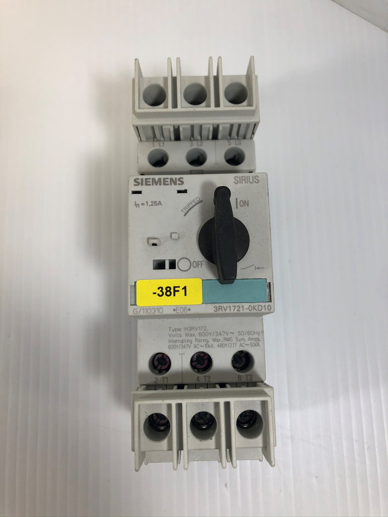 Siemens Sirius 3RV1721-0KD10 Circuit Breaker