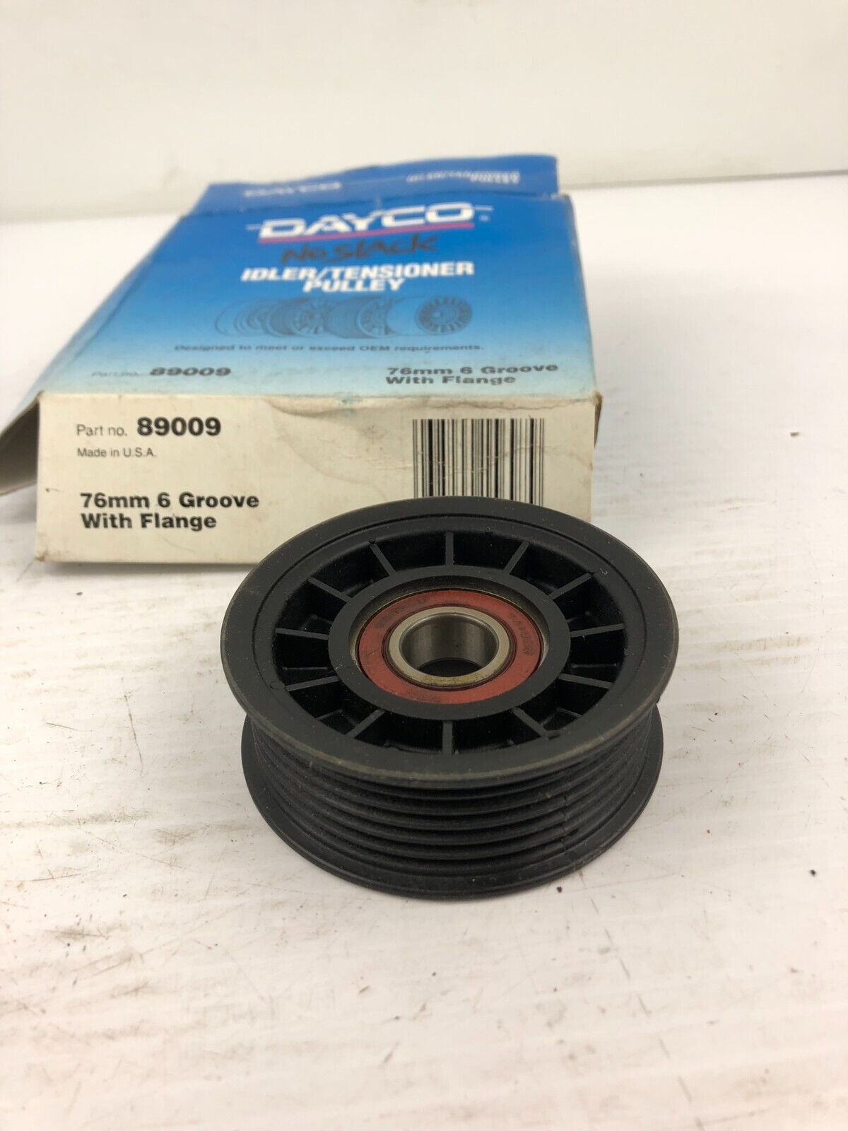 Dayco 89009 No Slack Idler/Tensioner Pulley 76mm 6 Groove with Flange
