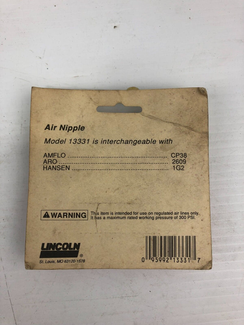 Lincoln 13331 Air Nipple For Use with Model 5862 Air Coupler 1/4" NPT Female