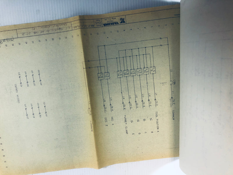 Yaskawa Drawing M191B Control Panel For NC Lathe A.C. Magnetics