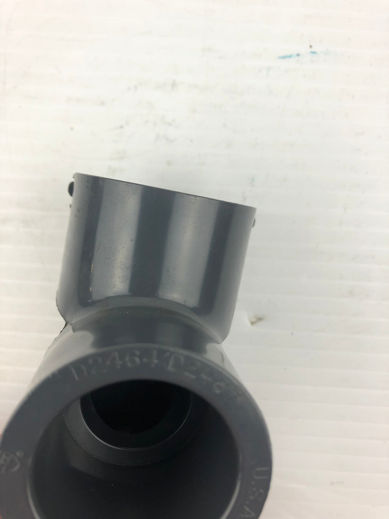 Lasco D2464/D2467 1-1/4" Pipe Fitting Tee Socket PVCI Gray