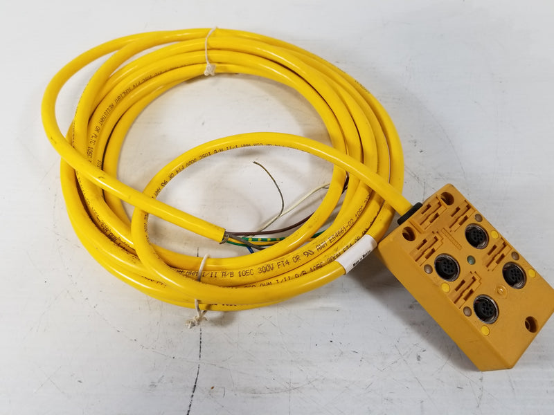 Turck VB40-P7X5-5 Four-Port Distribution Box and Cable