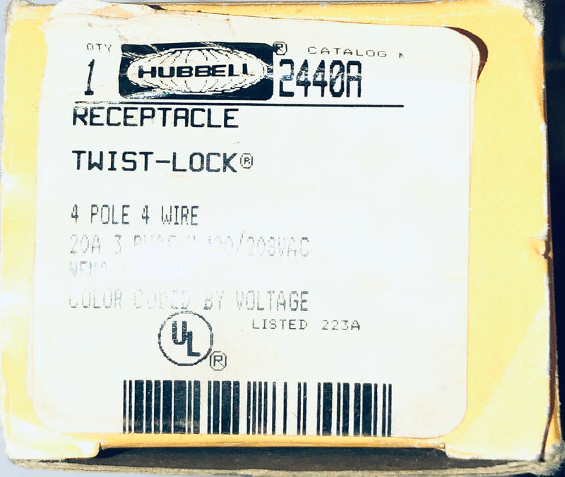 Hubbell Twist Lock Receptacle 2440A