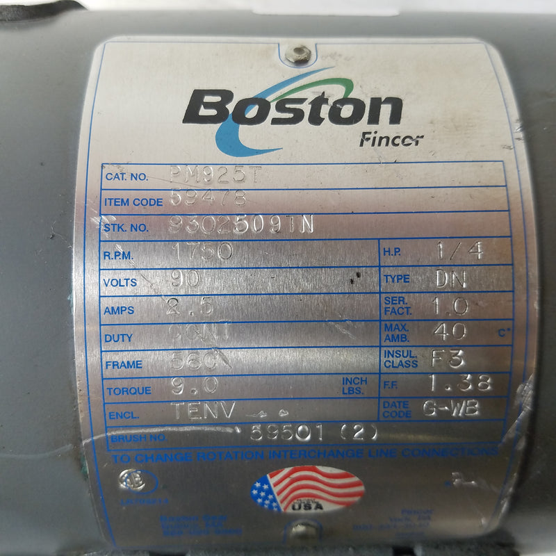 Boston PM925T 1/4HP DC Electric Motor