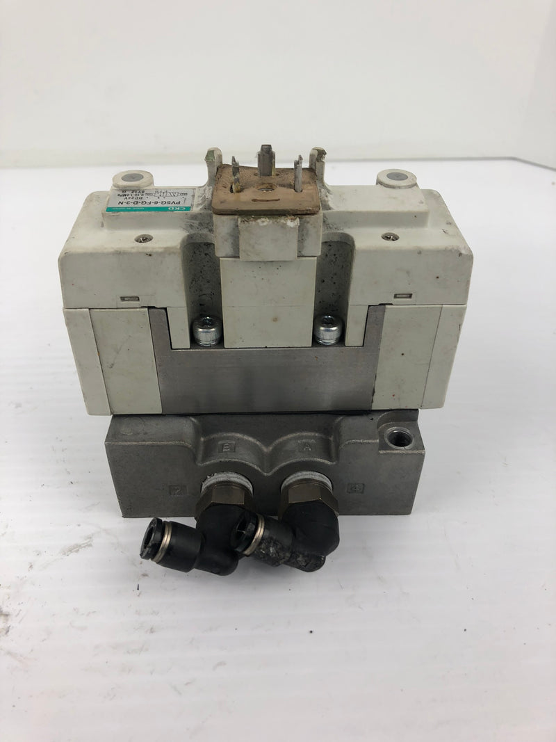 CKD PV5G-6-FG-D-3-N Pneumatic Solenoid Valve 24VDC 0.15-1.0MPa 8Y12 G