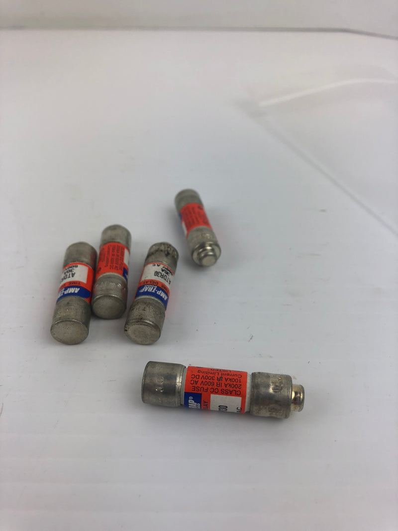 Amp-Trap ATDR30 Time Delay Fuse 30A 600VAC - Lot of 5