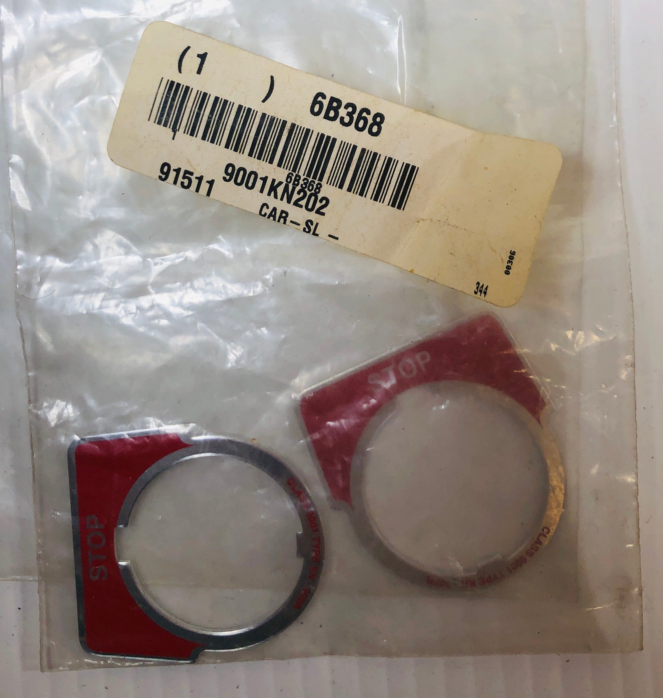 Red "Stop" Legend Plate 9001KN202 for Pushbutton Switches - Lot of 2