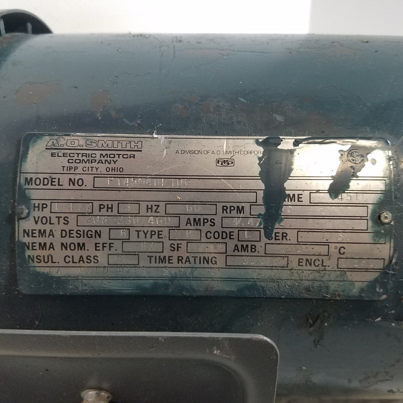 AO Smith P145M4UE100 1.5HP 3 Phase Electric Motor