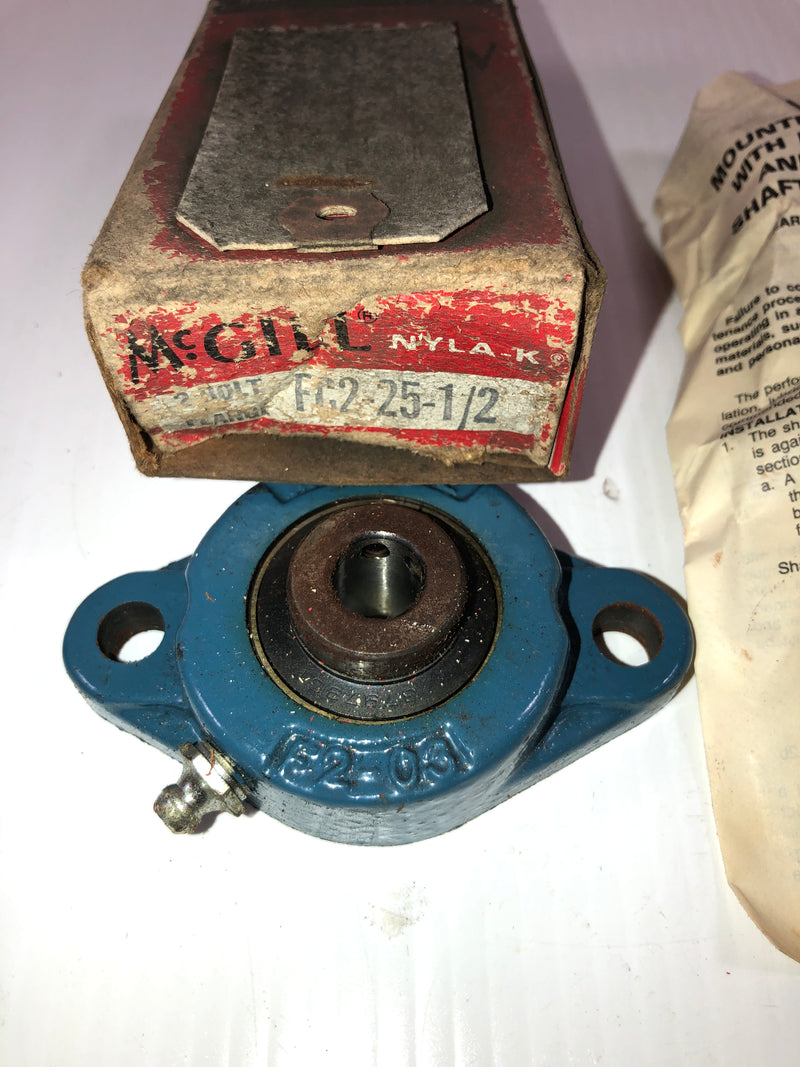 McGill Nyla-K 2 Bolt Flange Mounted Ball Bearing FC2-25-1/2