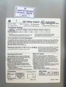 GE TH3361 Model 10 Safety Switch Heavy Duty Disconnect 600VAC/250VDC 30A Type 1