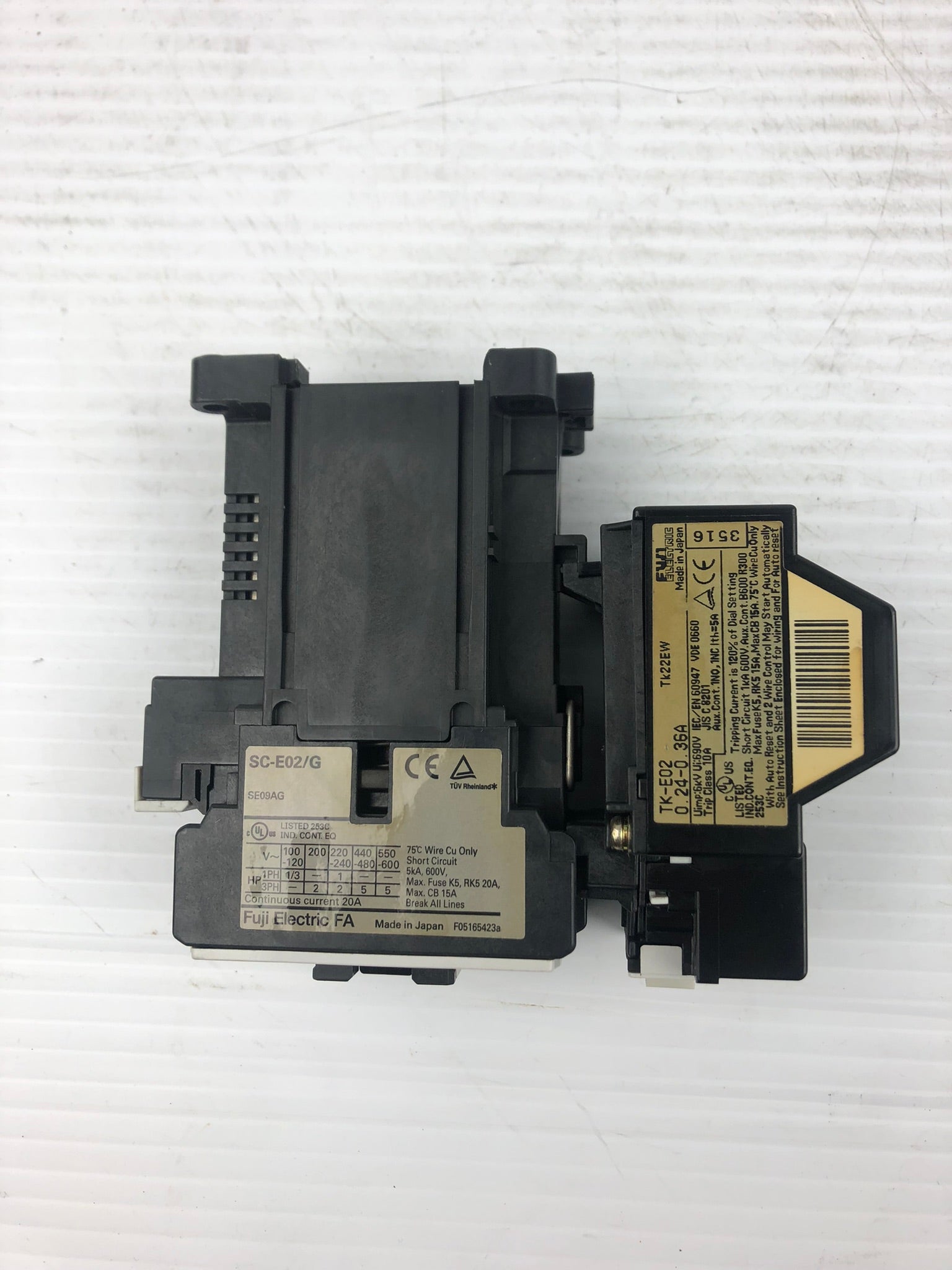 Fuji Electric SC-E02/G Contactor with TK-E02 Overload Relay