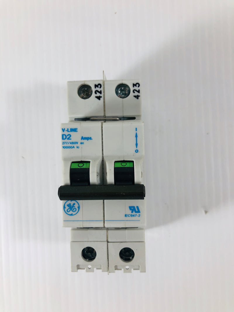 GE V-Line 2 Pole Circuit Breaker D2 277/480V IEC947-2