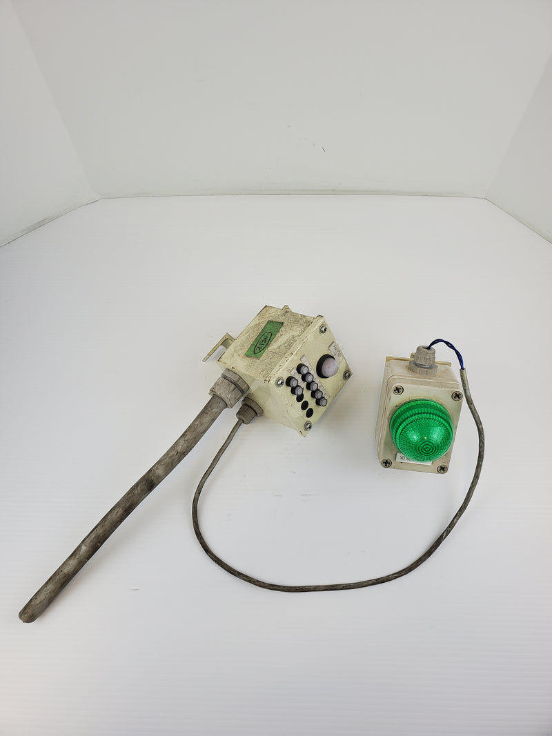 Green Safety Light Operation OK With Parts Set Ok Box With Connected Cable