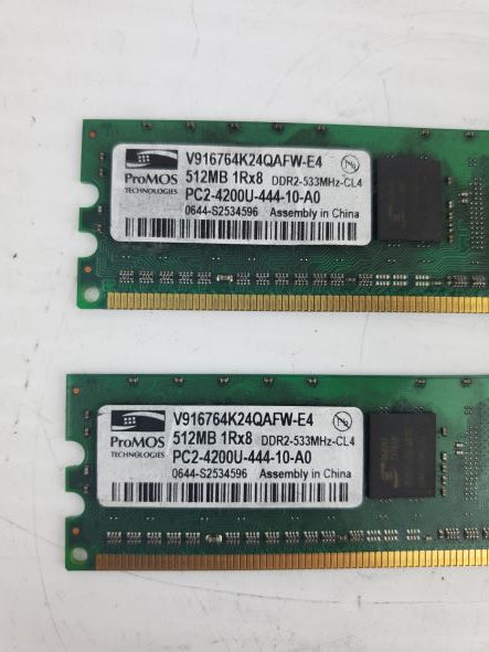 ProMos Technologies V916764K24QAFW-E4 RAM Memory Cards 512 MB - Lot of 2