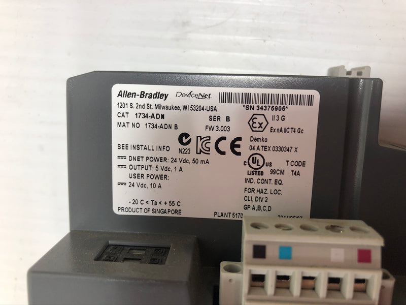Allen-Bradley 1734-ADN Point I/O DeviceNet Ethernet Network Adapter Series B