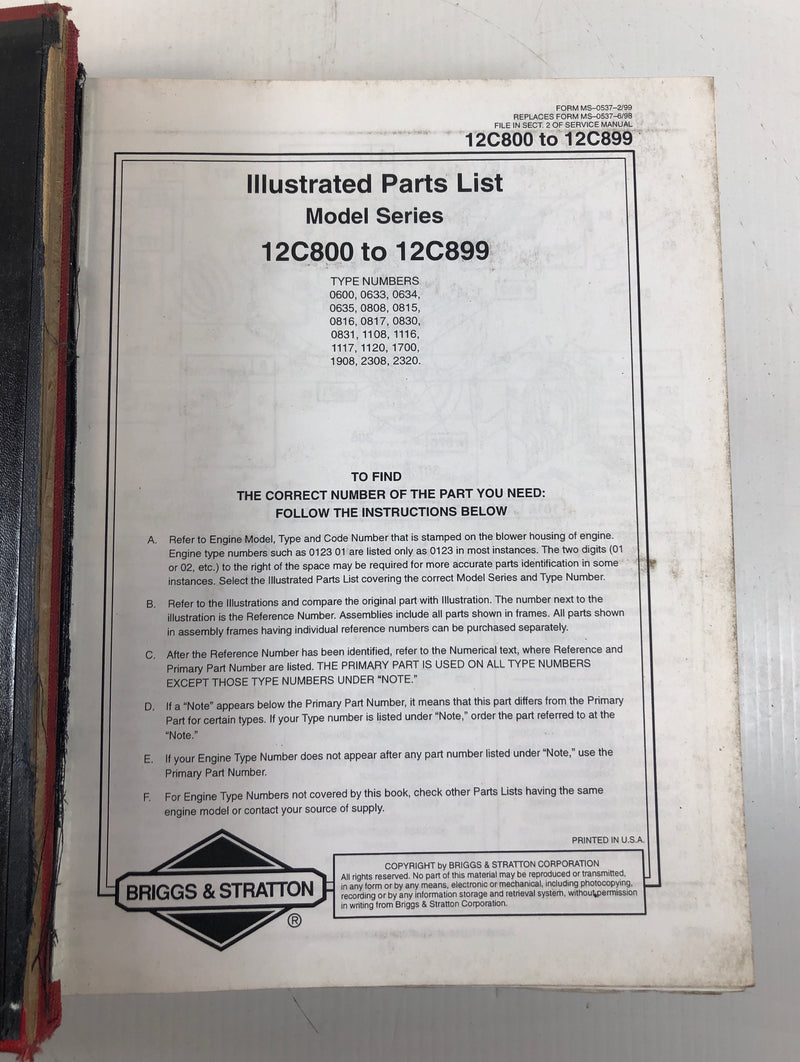 Briggs & Stratton Illustrated Dealer Parts List Manual – Metal Logics, Inc.