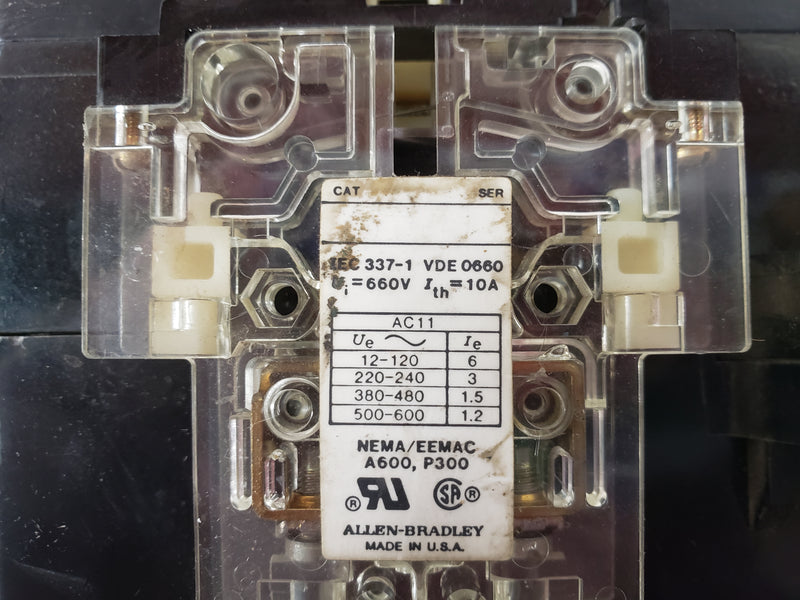 Allen Bradley Contactor 100-B110N-3 Series A