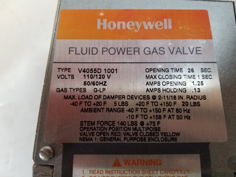 Honeywell V4055D 1001 Fluid Power Actuator