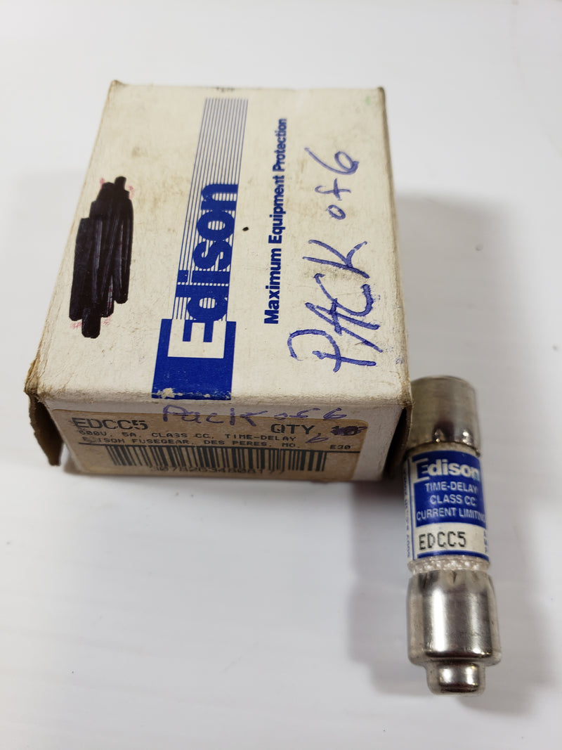 Edison Fuse EDCC5 600V 5A Class C Time Delay Pack of 6