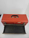 Vintage Red Tool Box With Two Drawers