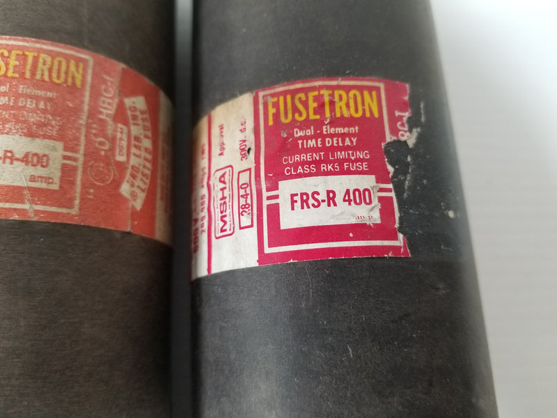 Fusetron FRS-R 400 RK5 400A Dual-Element Time Delay Center Tag Fuse (Lot of 3)