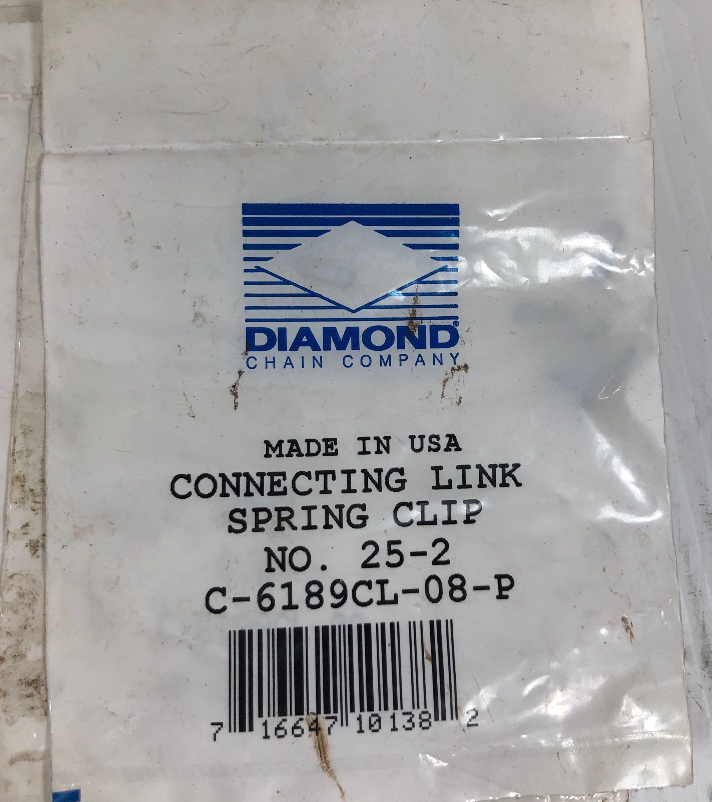 Diamond Chain Company Connecting Link Spring Clip 25-2 C-6189CL-08-P - Lot of 27