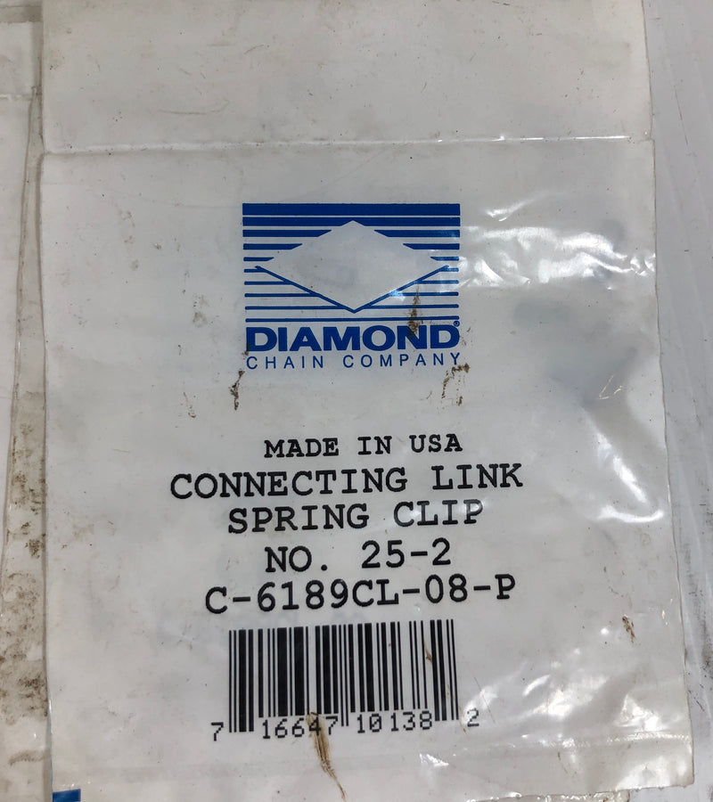 Diamond Chain Company Connecting Link Spring Clip 25-2 C-6189CL-08-P (Lot of 27)